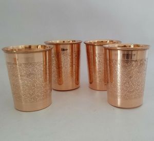 Gobelet de luxe à double paroi en cuivre martelé de haute qualité, vente en gros, verre à eau en cuivre pur, produit très demandé - Product Image 2