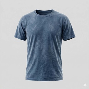 Camiseta Personalizada al por Mayor para Hombre, 100% Algodón Puro, Estilo Vintage, Color Azul Claro Deslavado, Camiseta Urbana - Product Image 1