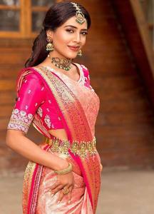 Sari de Seda Suave con Tejido Zari Plateado Banarasi de Diseño de Lujo, para Bodas Tradicionales y Fiestas, Verano e Invierno, Sin Arrugas, Estilo Indio - Product Image 3