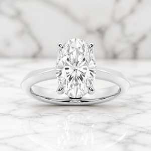 Anillo Solitario Ovalado de Moissanita de 2CT, Plata de Ley 925 Original, para Bodas y Fiestas - Product Image 4