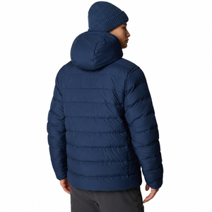 Veste matelassée à capuche pour homme, chaude et légère, isolée thermiquement, zippée, décontractée, pour l'extérieur, bleu marine - Product Image 4
