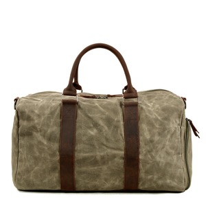 Bolsa de Viaje de Lona y Cuero para Hombre de Alta Calidad, Gran Capacidad, Impermeable, Tipo Duffel, LCTB-0028 - Product Image 1