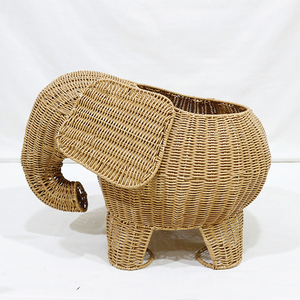 Handcrafted Rattan <b>Elephant</b> Storage Basket Animal Shaped Home <b>Decoration</b> Eco-Friendly Living Room Organizer - Product Image 3
