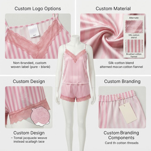 Reddito <b>Women</b> Satin 100% Silk Lounge Set Sleeveless V-Neck Shorts Two Piece Sleepwear Adult Spring Style Elastic Waist - Product Image 4