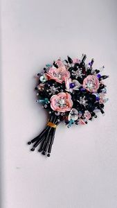 Broche de luxe, broderie artisanale complexe, perles, œuvre d'art élégante, fabrication artisanale MD HANDICRAFTS, modèle MD-9485, vêtements de mariage - Product Image 6