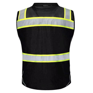 Chaleco de Seguridad Reflectante de Alta Visibilidad, Transpirable, Certificado CE, con Franjas Negras, Amarillas y Plateadas, Cierre Frontal con Cremallera, Cuatro Bolsillos, Unisex - Product Image 5