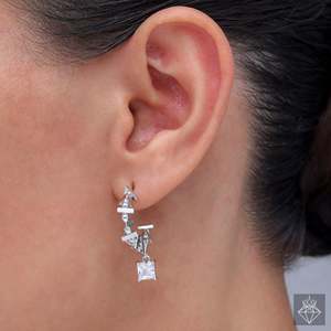 PRAO Boucles d'oreilles pendantes élégantes avec cristaux - Product Image 3