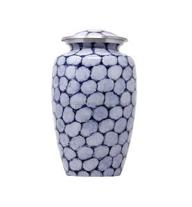 Venta al por mayor de urnas de cremación de metal de aluminio para cenizas humanas Urnas de cremación blancas de recuerdo florales grandes para cenizas y funerales de adultos - Product Image 4