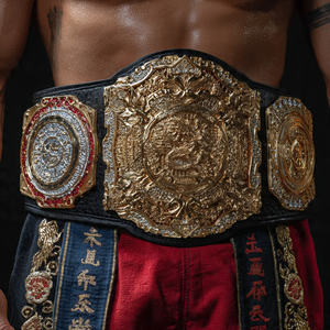 Cinturones de Campeonato de Boxeo y Artes Marciales al por Mayor, Cinturones de Cuero Dorados para Kickboxing, Karate y Judo - Product Image 3