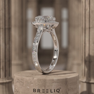 14K Gold Heart Shape Halo Engagement Ring 2 Carat Diamond Pave Band White Gold Romantic <b>Bridal</b> Ring Fine Jewelry OEM Supplier - Product Image 2