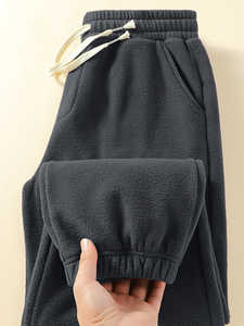 Private Label Heavyweight Cotton Fleece Sweatpants for Men Thick Winter Joggers Streetwear <b>Trousers</b> - Product Image 2