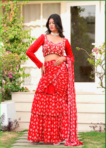 Kajraa Bling Ruffle Pre Draped <b>Saree</b> Beautiful Trending Traditional <b>Saree</b> Collection - Product Image 2