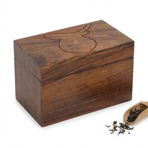 Natural Wooden <b>Tea</b> Storage Gift <b>Box</b> with Lid Handmade Durable Multifunction Design for Special Occasions - Product Image 3