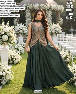 Robe longue ethnique en soie brodée traditionnelle pour femme, couleur moutarde douce - Product Image 2