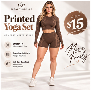 <b>Women</b> Gym Workout <b>Long</b> Sleeve Crop Top Printed Compression <b>Shorts</b> Set Printed Crop Top and <b>Shorts</b> Activewear Set Ladies Fitness - Product Image 1