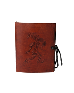 Diario de Cuero Kokopelli, Cuaderno de Cuero Hecho a Mano, Diario de Viaje Vintage, Diario de Escritura Rústico, Papel con Borde Desflecado, Regalo - Product Image 5