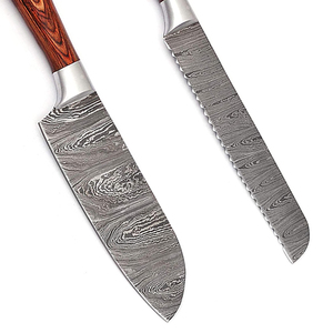 Premium Damascus Steel Chef Knife Set with Leather Cover <b>Kitchen</b> Knife Set for Daily Cooking Food Preparation and Culinary Tasks - Product Image 2