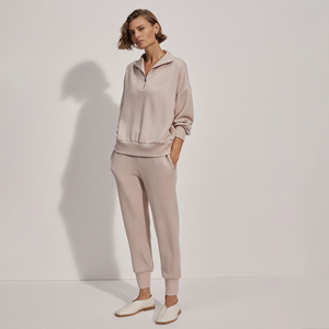 Sudadera con capucha de poliéster/algodón personalizada con media cremallera, de manga larga, oversize, para mujer, con cremallera de cuarto, para invierno - Product Image 4