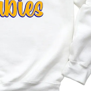 Sudadera con cuello redondo de 10 perlas y dos rubíes, color blanco, con letras griegas personalizadas, estilo casual, de manga larga, de forro polar - Product Image 2