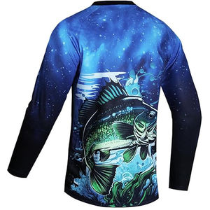 Camiseta de Pesca Personalizada con Logotipo para Hombre, Transpirable, de Secado Rápido, 100% Poliéster, Impresión por Transferencia de Calor, UPF50, para Pesca al Aire Libre - Product Image 3