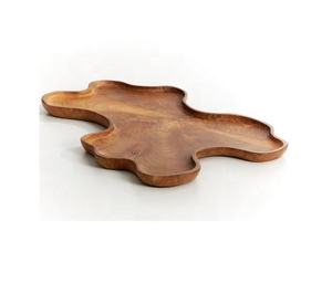 Plateau de service en bois naturel fait main de qualité export, plateau de présentation alimentaire, assiette de table, vente en gros - Product Image 3