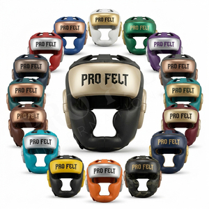 Heavy Duty Customized Full Face Boxing Head Guard <b>Adjustable</b> <b>Straps</b> Shock Absorption PU Leather Protective Sparring Head Pads - Product Image 1
