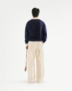 Suéter de Punto a Rayas de Manga Larga Casual de Invierno para Hombre, 100% Acrílico, Transpirable, con Bordado, Cuello Camisero, Antipilling, de Secado Rápido - Product Image 4