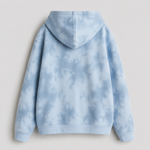 เสื้อฮู้ดโอเวอร์ไซส์ผ้าฟลีซคอตตอน 100% ลายหัวใจสีฟ้าอ่อนแบบกำหนดเอง สำหรับฤดูหนาว แห้งเร็ว เหมาะสำหรับผู้ชายและผู้หญิง - Product Image 3