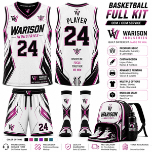 Premium Quality Breathable Basket Ball Uniform Set With Short Socks And Bag Pack Custom Name And Number Basketball Uniform Set - Product Image 3