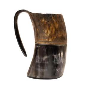 Taza de Cuerno de Búfalo Hecha a Mano, Forma Natural Tallada, Arte Rústico Coleccionable, Duradera - Product Image 3