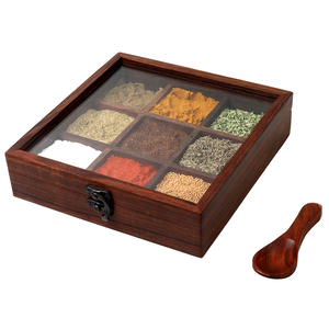 Best Quality Wooden Spice Box Pine Wood Storage Item Top Product Natural Bamboo New Design Wedding Home Decorative Item Hot <b>Sale</b> - Product Image 4