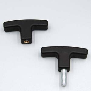 Poignée moderne en forme de T de qualité supérieure, bouton noir en nylon, outil à aile ronde en plastique pour commode, armoire, tiroir, meuble - Product Image 5