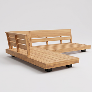 Moderno Conjunto de Sofás de Jardín de Madera Maciza Opia con Cojines Gris Oscuro y Diseño Impermeable para Uso en Patio - Product Image 3