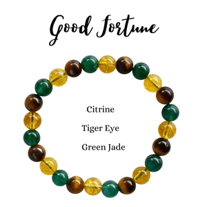 Wholesale Fashion Beaded GOOD FORTUNE Crystal Gemstone Meditation <b>Bracelet</b>/ Intention <b>Bracelet</b> - Product Image 1