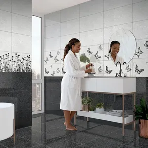 Azulejos de cerámica Iris de 600x1200 con efecto mármol, azulejos decorativos de gran formato para proyectos de materiales de construcción al por mayor. - Product Image 3