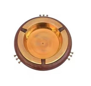 Cendrier de table moderne en laiton, gravé à la main, avec récupérateur de cendres pour le rangement et les plateaux de service - Product Image 4