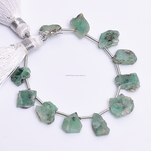 Émeraude Sakota naturelle lisse de haute qualité en forme de tranche de 8 pouces 8X9 à 8X10 MM perles de pierres précieuses brin pour la fabrication de bijoux vente en gros - Product Image 2