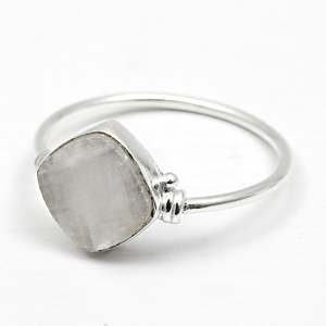 Natural Rainbow <b>Moonstone</b> Gemstone Promise <b>Ring</b> Crafted From 925 Sterling Silver Pretty Bohemian <b>Ring</b> For Wedding Or Gift - Product Image 1