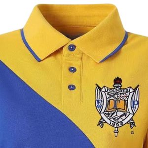 Polo Sigma Gamma Rho Gold 22 SGRho Bleu Or – Vêtement grec haut de gamme pour femme – Polo élégant de la sororité - Product Image 3