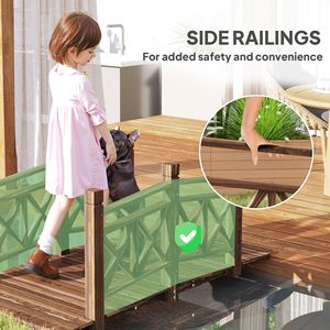 Ponte da Giardino in Legno Carbonizzato da 1,5 m per Laghetto, Fossato o Torrente, Ideale per Paesaggistica e Pavimentazione - Product Image 4