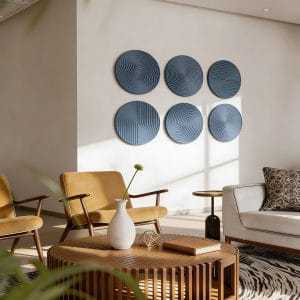 Panneau mural en bois géométrique moderne, décoration murale en bois artisanale pour salon, chambre et décoration intérieure - Product Image 1