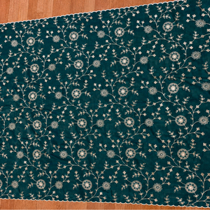 Designer Georgette Dupatta Embroidery Fabric Premium Floral Sequins Work Fabric For Party Wear Dresses <b>Wedding</b> Outfit Material - Product Image 5
