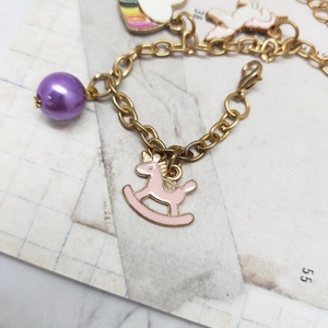 Bracelet Licorne Accessoires Cœur Arc-en-ciel Coloré Perles Décoratives pour Remise de Diplôme, Fêtes et Usage Quotidien - Product Image 3