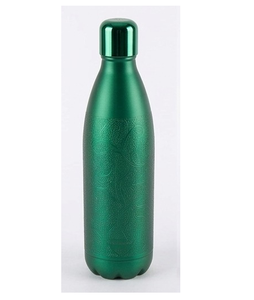 ขวดน้ำทองแดงแท้ลายสลักสีเขียว ดีไซน์พกพาสะดวกสำหรับการเดินทาง - Product Image 1