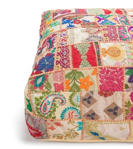 Recién llegado, cojines de suelo Hippy, funda de cojín decorativa Bohemia, Cuadrado PUF hecho a mano, funda de cojín cuadrada Vintage de retazos - Product Image 5