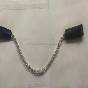 Nouveau design de pierres argentées, chaîne en métal, bracelet de sourcil de cheval avec des boucles en cuir cousues des deux côtés, toutes les tailles personnalisées - Product Image 5