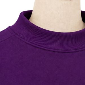 Sweat-shirt surdimensionné violet foncé pour femme avec imprimé graphique « Strong Girl » blanc, col rond, manches longues, style décontracté streetwear - Product Image 3