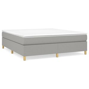 Base de Cama King Size Tapizada en Poliéster Gris Claro con Madera Contrachapada, Cómoda y Elegante - Product Image 2