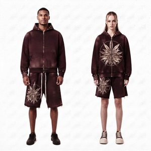 Conjunto Deportivo Personalizado con Logotipo, Chaqueta Ligera de Algodón para Correr, Pantalones Cortos Deportivos con Cierre, Traje Deportivo Transpirable a la Moda - Product Image 2