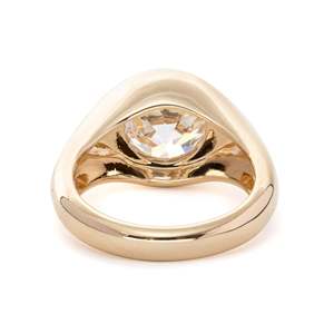 Nouvel Arrivage Bague Solitaire de Luxe pour Femme en Or Jaune Massif 14K avec Diamant de Laboratoire Certifié IGI de 3,5 carats, Taille Ancienne Européenne, Sertissage Bezel - Product Image 3
